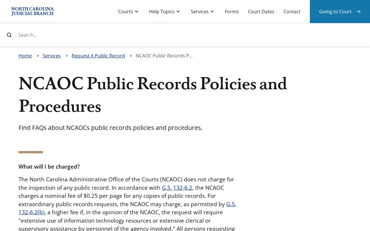 Surry County court records state public record policy
