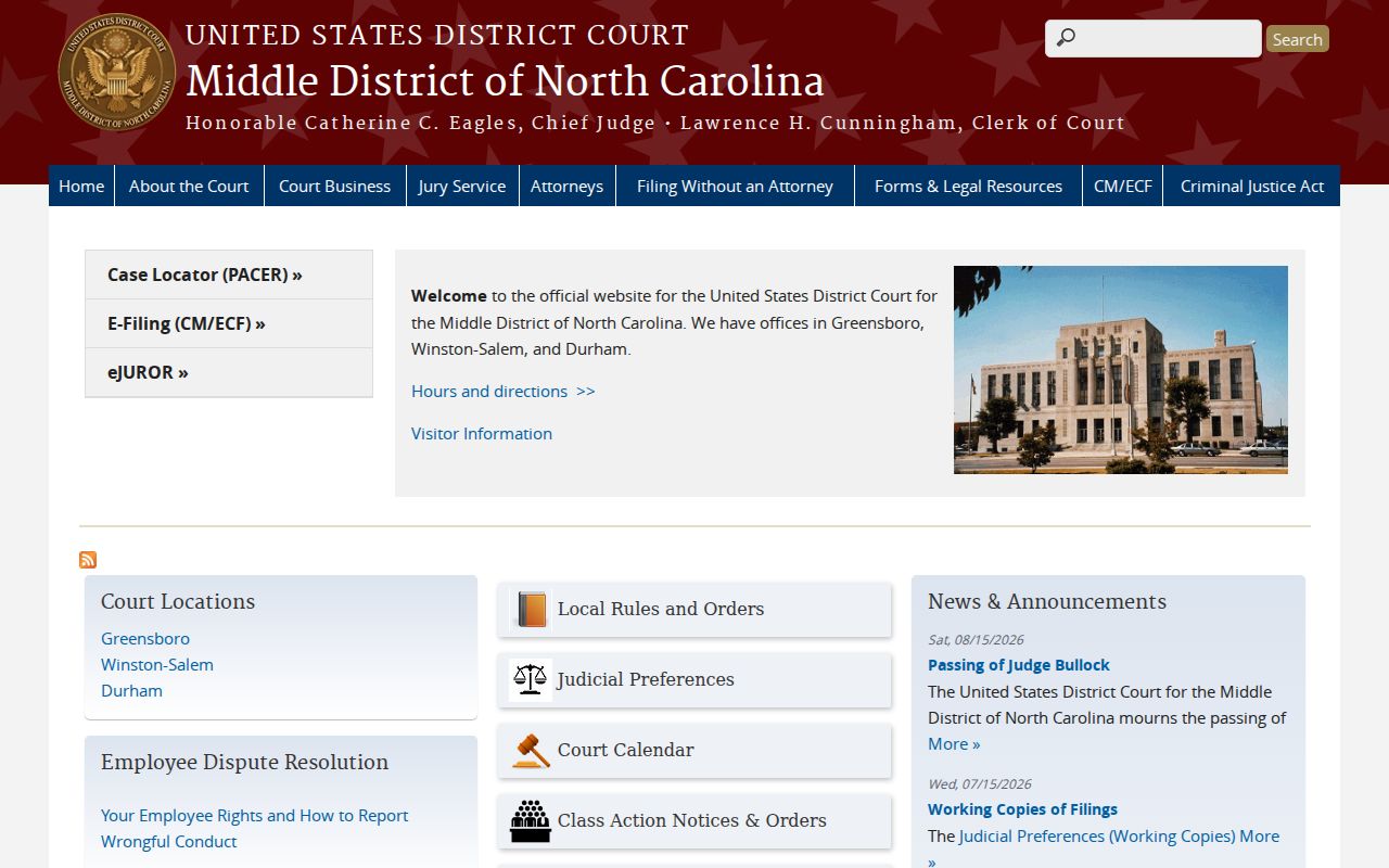 Surry County court docket federal Middle District court source